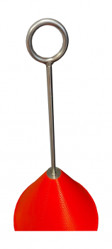 Small anchor buoy with eye rod, orange, 25 liters, PE, stainless steel, PU